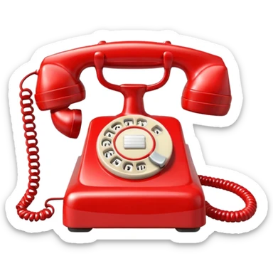 red telephone front view sticker