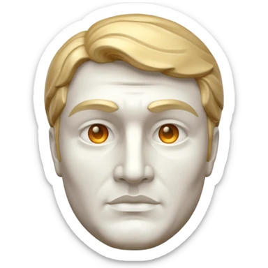 Marble style statue of man face sticker