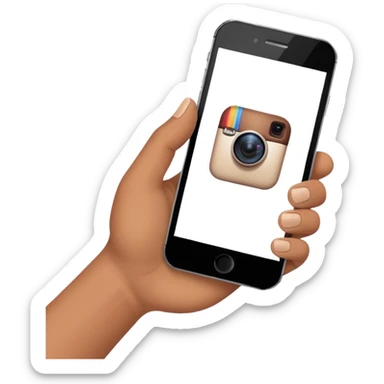 smartphone wirting an instagram comment sticker