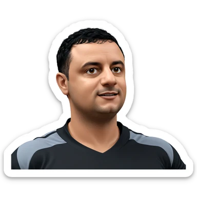 realistic portrait of sporty male sticker