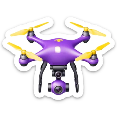 purple yellow drone sticker
