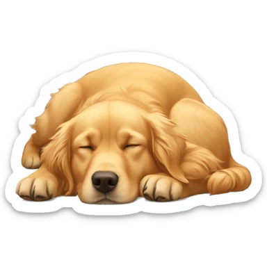 Golden retriever sleeping upright sticker