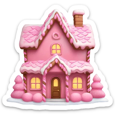 Pink gingerbread house asthetic sticker