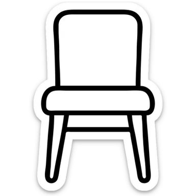 detailed chair icon with red outline, no fill sticker