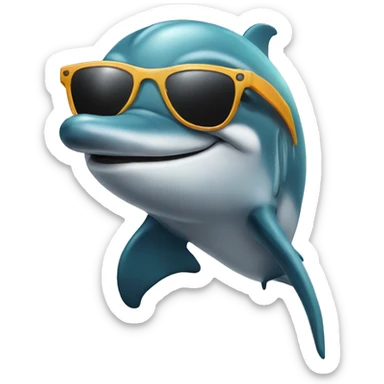 Dolphin with sunglasses sticker