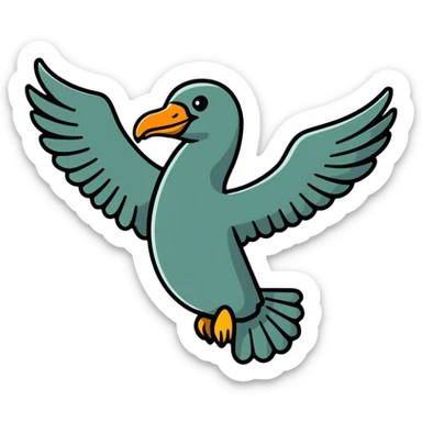 Liver bird, mythical bird symbol of Liverpool, cormorant-like bird with outstretched wings sticker