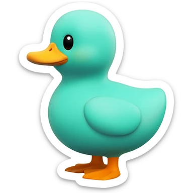 Ultra realistic, mirco-detailed, cute,coloful, teal duck, a small freshwater bird, isolated 3d rendering, 8k hd, 600 dpi, no emoji faces, no emoji icons  sticker