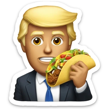 Donald Trump eating a taco sticker