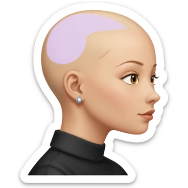 So she supposed to be bald and I kind of want her facing her side sticker