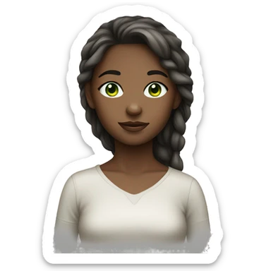 Blind girl with green eyes  sticker