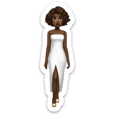 roblox dress to impress nail lady lana white skin brown hair white dress  sticker