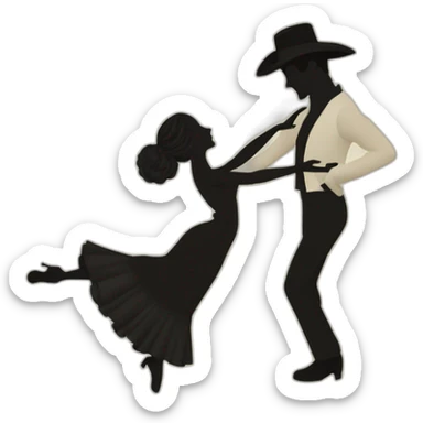 Silueta de pareja de bailaores de flamenco  sticker