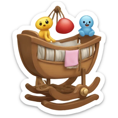 mobile and toys over the cradle sticker