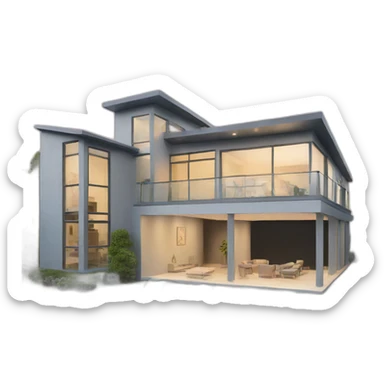 modern house sticker