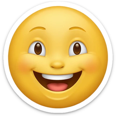 laughing face emoji, joyful and bright sticker