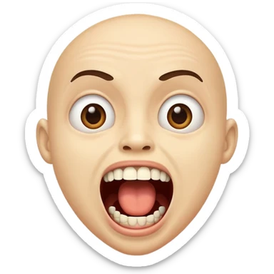 mouth wide open human sticker