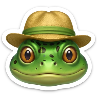 Rana con gorro de compa y una ceja levantada sticker