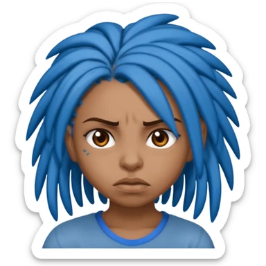 brown girl with blue locs saying fuck you sticker