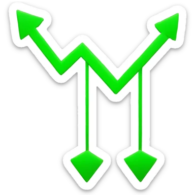 GREEN CHART THAT GOES UP sticker