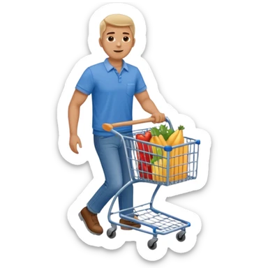 man-with-a-shopping-cart-full-body sticker