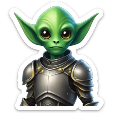 Alien knight sat fantasy sticker