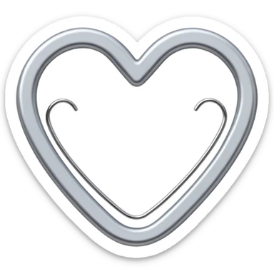 heart shaped paper clip sticker