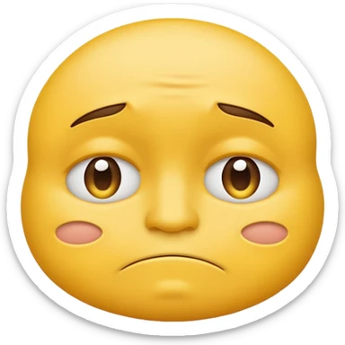 A frown face emoji with a triple chin  sticker