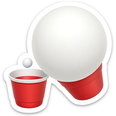 Ping pong ball in air red solo cups sticker