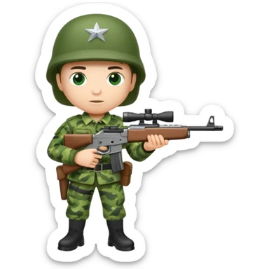 small soilder green soldier shooting sticker
