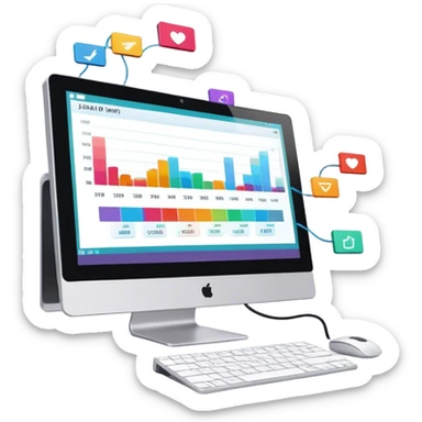 Create an emoji for animation and motion design. Show a computer monitor displaying moving cartoon creation process, with a timeline, keyframes, and motion effects. Use modern, vibrant colors. No emojis or smiley faces. Transparent background. sticker