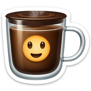 hot coffee in glass sticker