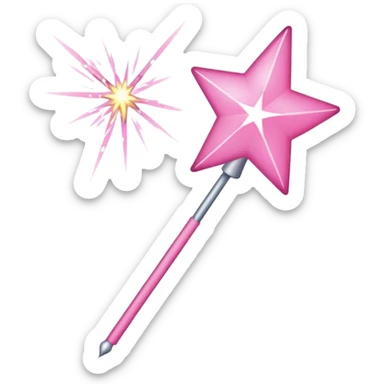 pink wand with sparks sticker