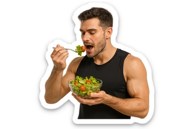 UOMO FITNESS CHE MANGIA INSALATA sticker