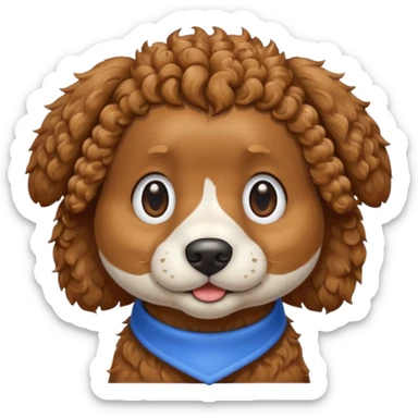 curly hair dog with shirts  sticker