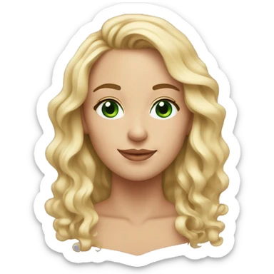 30 year old women, with blonde wavy hair and green eyes, fair complexion sticker