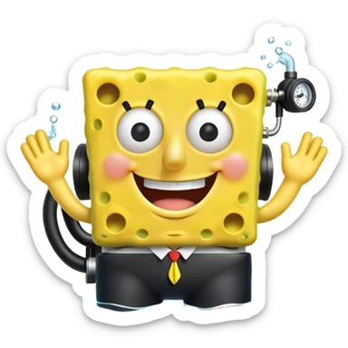 SpongeBob scuba diving sticker