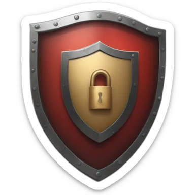shield with red lock inside it sticker