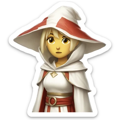 Annoyed girl white mage sticker