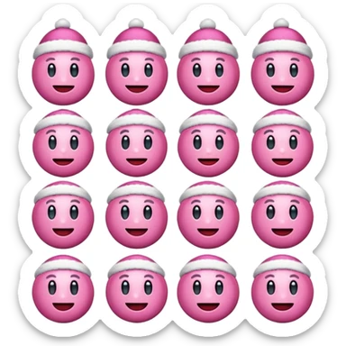 Aesthetic clean girl pink Christmas emojis sticker
