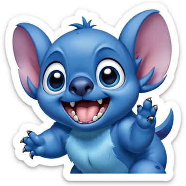 Excited stitch, screaming sticker