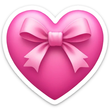 pink heart with a bow sticker