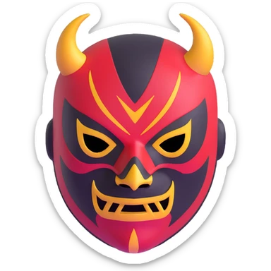 colorful sinister luchador mask with evil expression sticker
