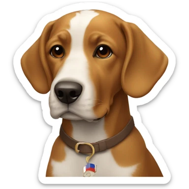 Dog in france,on head is flag turkey sticker