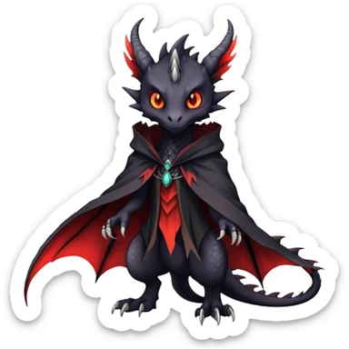 Gothic Badass Edgy Dark Mysterious Mystical Dragon-Beast-Trico-Noivern-Fursona sticker