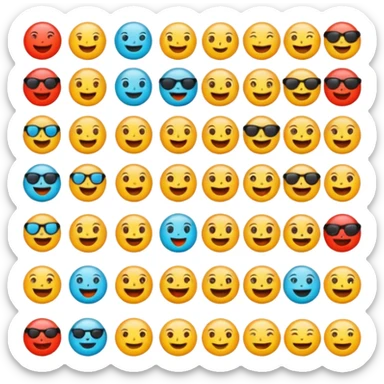 generate 100 emoji ideas for kids sticker