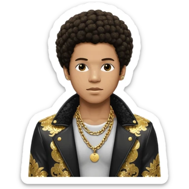 Gallant, R&B Singer with dark brown afro hair, black sequin jacket, shirtless with necklace sticker