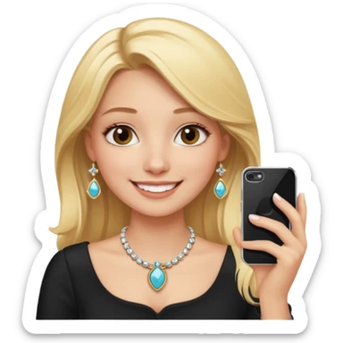 phone selfie blonde jewelry girl sticker