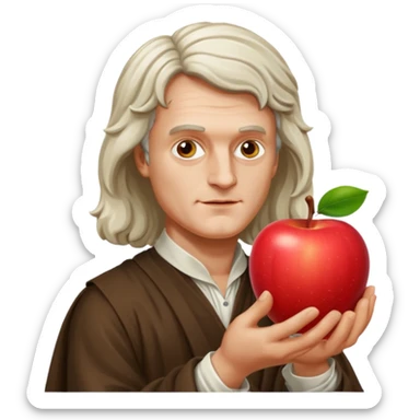 isaac newton hold an apple sticker