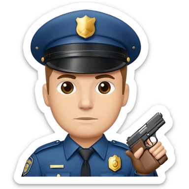 Policeman with a gun sticker
