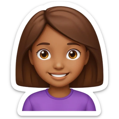 Cute girl kid emoji brown body sticker